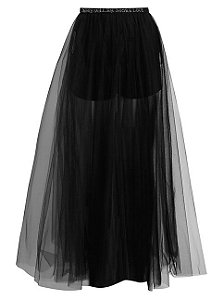 Valentino - Embroidered Poetry Waist Tulle Skirt