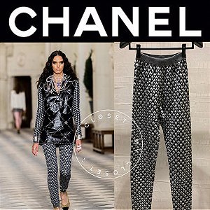 Chanel - Calça cashmere estampada