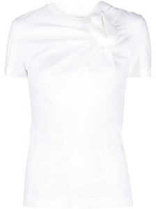 Alexander McQueen - faux-flower twisted T-shirt