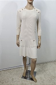Chanel - Vestido em trico off white
