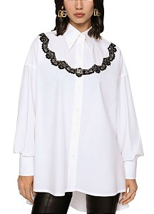 Dolce Gabbana - Camisa oversize em popeline com renda / Ss 2023