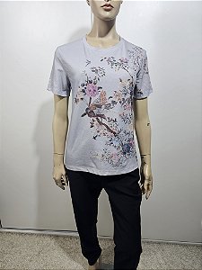 Christin Dior Tshirt cinza estampa floral