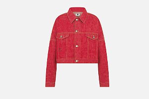 Christian Dior - Jaqueta recortada  Jeans de algodão vermelho amarílis