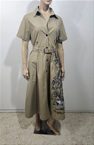 Christian Dior - Vestido midi em gabardine