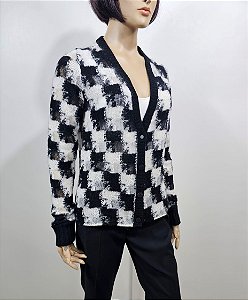 Chirstian Dior - Cardigan xadrez cashmere