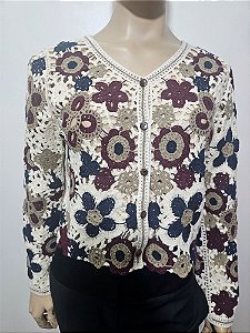 Natura - Cardigan Crochet flores