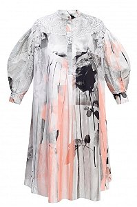 Alexander Mcqueen - Vestido estampa em popeline