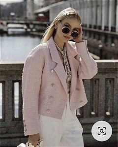 Chanel - Jaqueta em tweed rosa