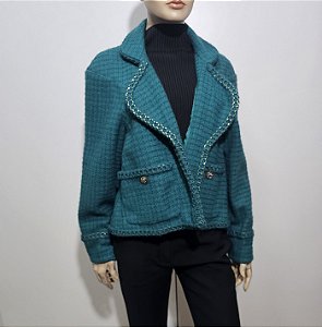 Chanel - Jaqueta em tweed verde