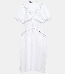 Simone Rocha - Vestido midi branco com babados
