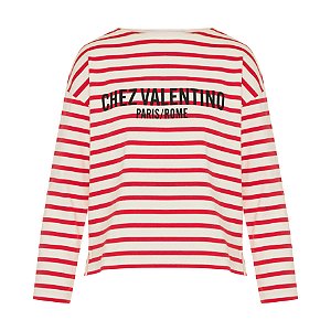 VALENTINO GARAVANI Camiseta listrada de algodão jersey