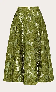 Valentino Garavani - Saia Brocado verde