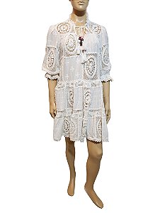 Maje - Vestido/Saida de praia branca renda