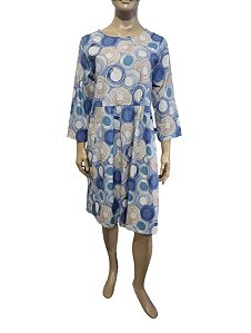Italian Style - Vestido estampa esferas azul