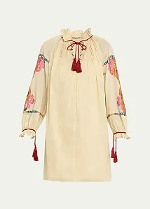 Valentino - Tunica / mini Vestido com bordado floral