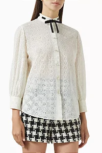 Valentino - Camisa em laise detalhe laço