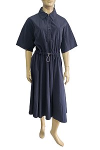 Prada - Vestido midi marinho evasê