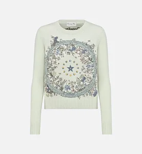 Christian Dior - Sueter bordado cinza