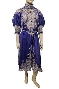 Zimmermann - Vestido Anneke em estampa paisley indigo