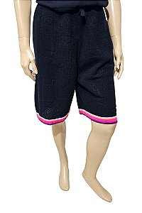 Chanel Bermuda em Tricô preta cc em alto relevo