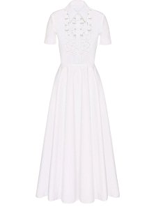 Valentino Garavani * Altorilievo Vestido midi Compact com bordado