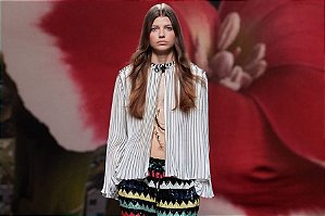 Camisa Plissada Seda Chanel Verão 2024