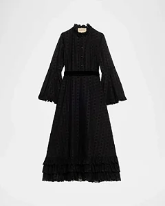 Valentino Garavani Vestido Laise preto
