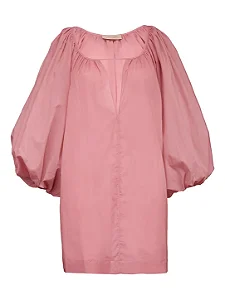 Adriana Degreas - Vestido manga bufante rosa - Ss 2026
