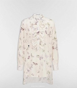 Christian Dior - Camisa longa motivo borboletas