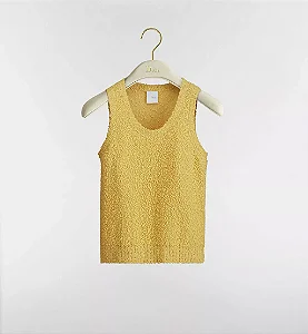 Christian Dior - Blusa Regata em bouclé amarela