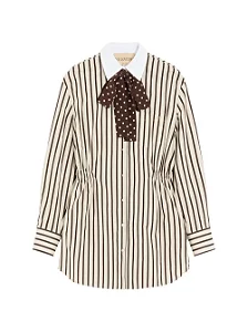 Valentino - Vestido curto em popeline listrada