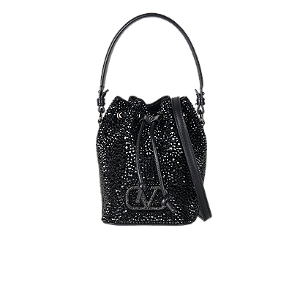 Valentino Garavani - Bolsa preta bordada em cristais