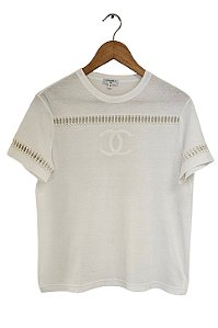 Chanel - Camiseta branca Chanel Double C