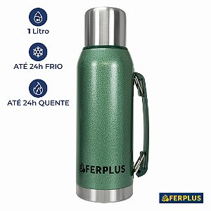 Garrafa Isotermica Parede Dupla Inox 24h Quente E Gelado 1 Litro