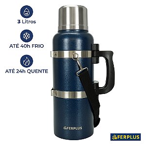 Garrafa Isotermica Inox Com Alca Capacidade De 3 Litros Gelado/quente
