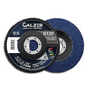 DISCO FLAP ZIRCONIO 4.1/2'' x 7/8" GRAO 120