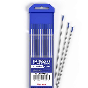 Kit 10 Eletrodo De Tungstenio 2% Lantanio Azul Wl-20 3.2x150mm