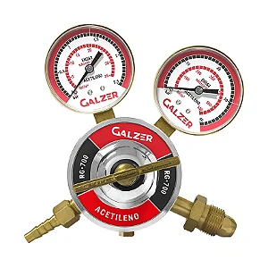 Regulador De Pressão Premium Acetileno RG-700 Com Manômetros