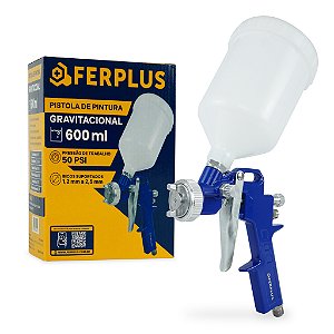 Pistola De Pintura Pneumática Gravidade Tanque Alto 600ml
