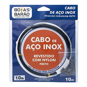 CABO DE AÇO 10 LBS 10M BLACK