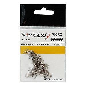 SNAP UNILOCK - AO INOX 0,60MM-MICRO C/GIRADOR C/10 UNIDADES