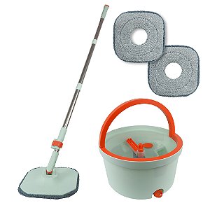 ESFREGAO GIRATORIO MOP SEPARA AGUA SUJA / LIMPA 6 LITROS LIMPEZA GERAL + 2 REFIL