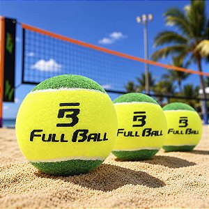 Kit Bolinha Praia Para Beach Tenis Verde e Amarela Tubo Com 3 Bolas