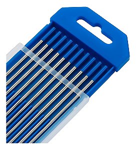 Kit 10 Eletrodo Tungstênio 2% Lantânio 1/8 3.2mm Ponta Azul