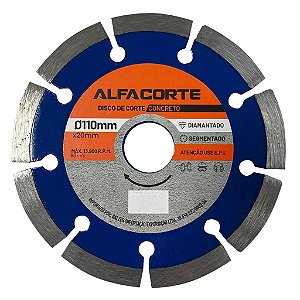 Disco de Corte Diamantado Segmentado Alfacorte 110mm