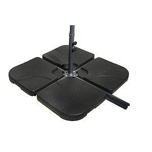 Base De Ombrelone Lateral Contra Peso Com 4 Peças Cor Preto