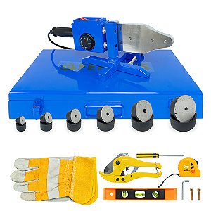 Termofusora Soldadora 1500w Para Tubos Ppr 20-63mm + 6 Bocais + Luva + Trena + Chaves