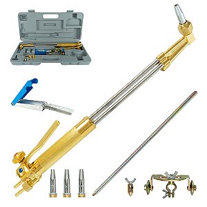Kit Maçarico De Corte H62-3 Com Agulheiro , 3 Bicos , Cintel /Compasso 30cm e Maleta