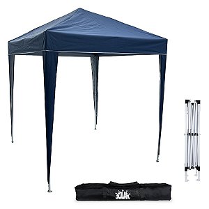 Tenda Gazebo 2x2 Articulada Bolsa P/ Praia Camping Dobrável Cor Azul