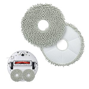 Kit Com 2 Refis De Mop Microfibra Premium Para Robô Aspirador Xiaomi